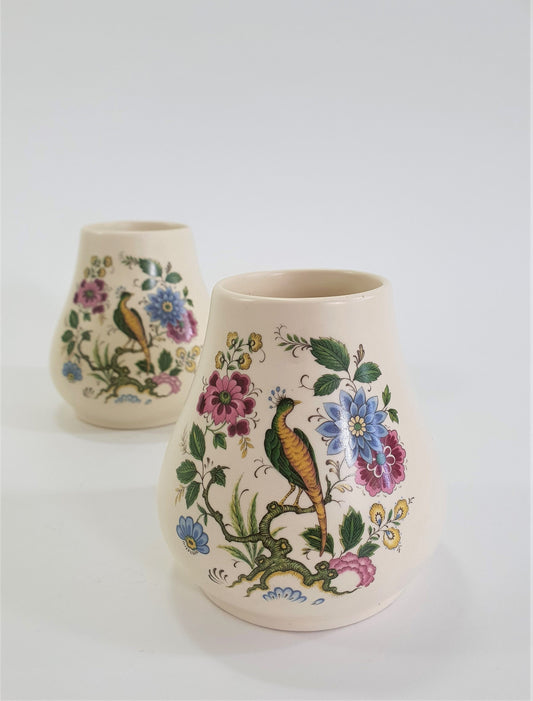 Vintage Purbeck Pottery Bird of Paradise Vases, 1970s Pair