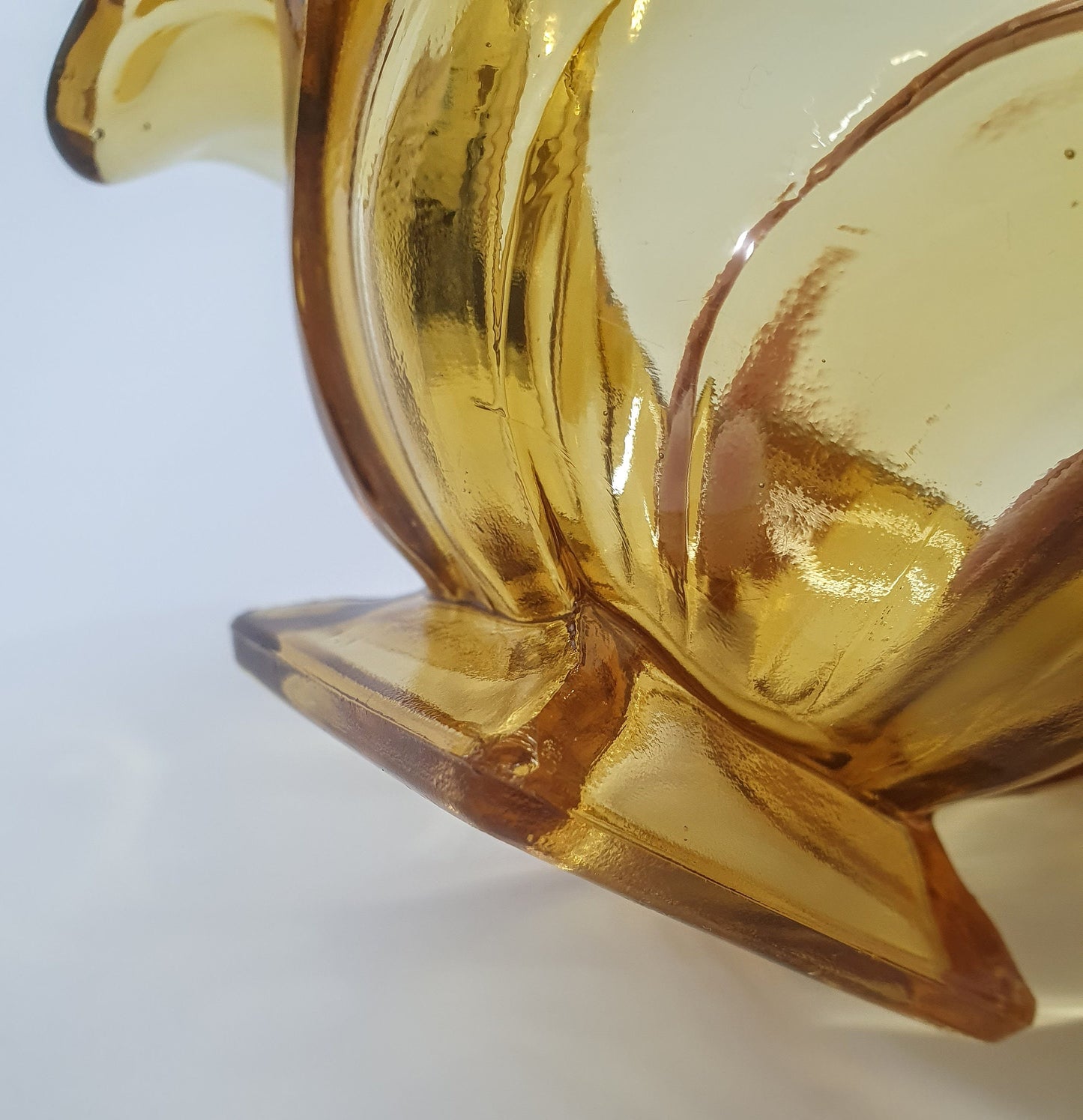 Smoky Amber, Art Deco, Bagley Equinox Glass Posy Vase - 1930s