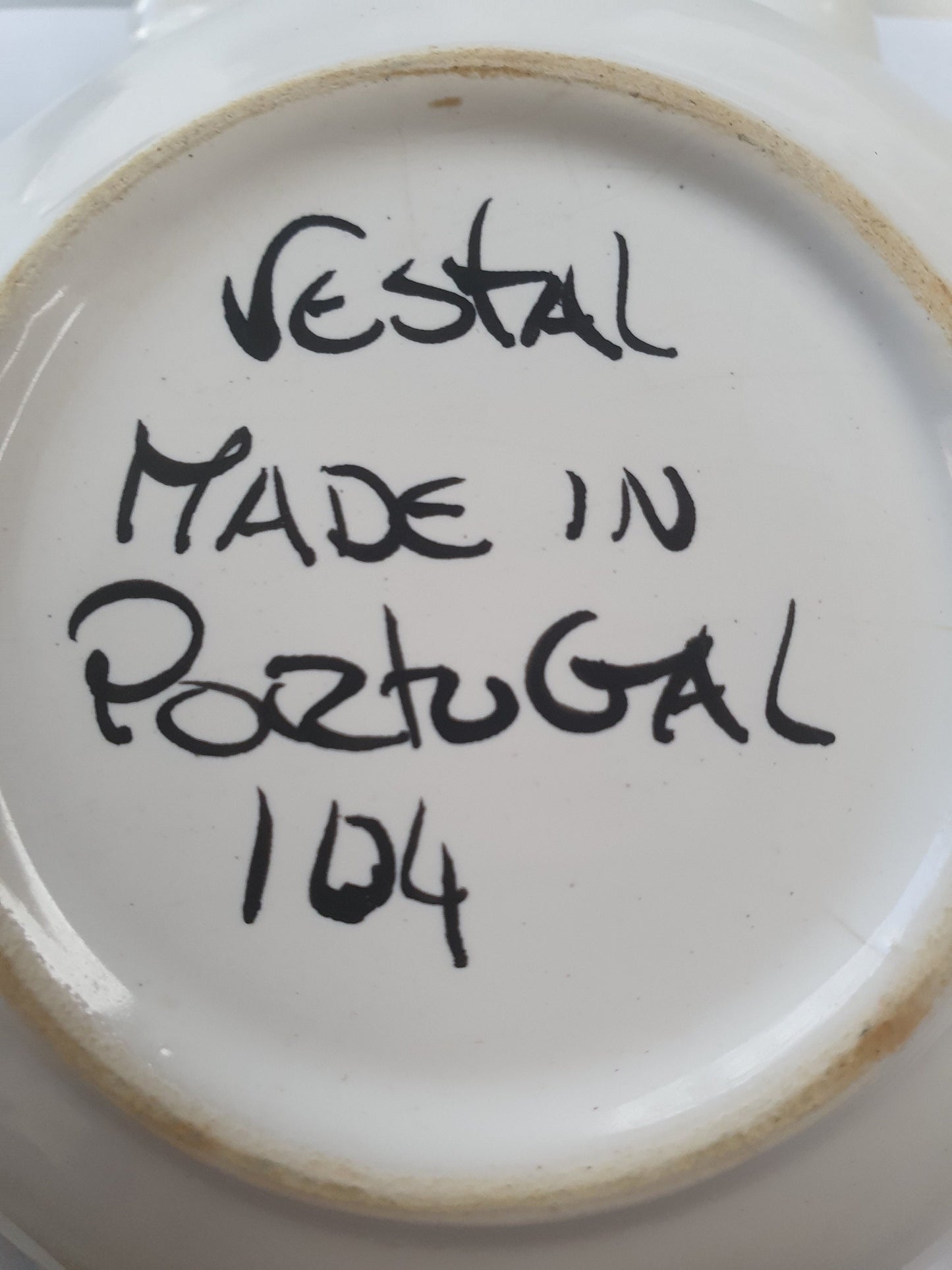Vintage Trinket Dish with Flowers from Vestal Pottery, Portugal. c1980's