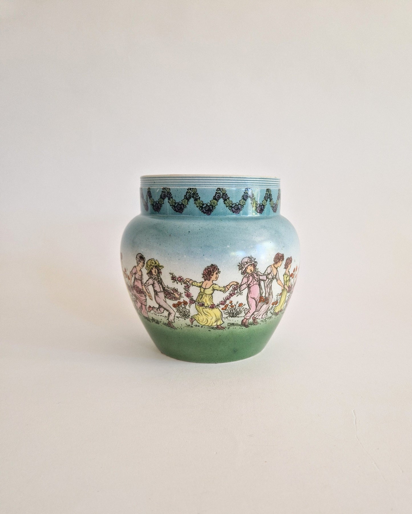1930s Style Posy Bowl Decorated with Dancing Girls.