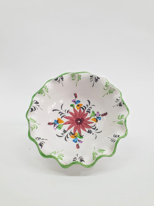Vintage Trinket Dish with Flowers from Vestal Pottery, Portugal. c1980's