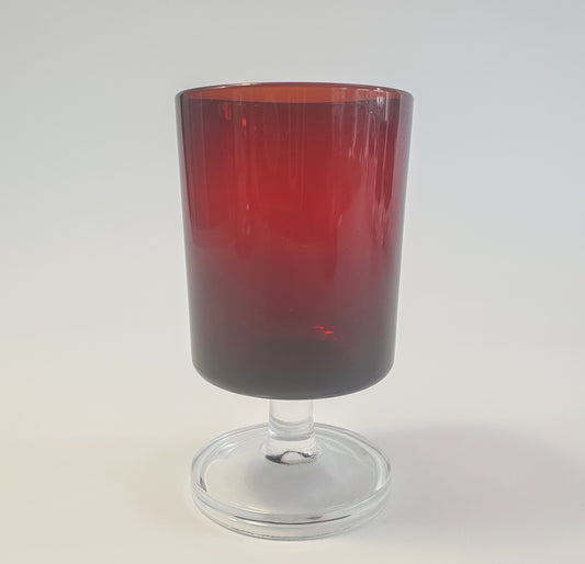 Vintage Ruby Red Luminarc Wine Glasses - Set of 6 French Port Sherry Glasses