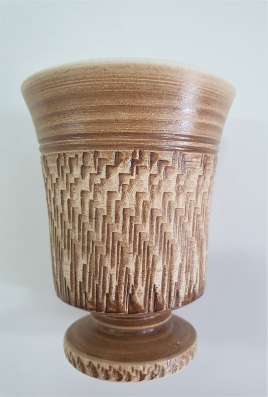 Vintage Tony Bristow Pottery Goblet: British Brutalist Ceramic, Devon