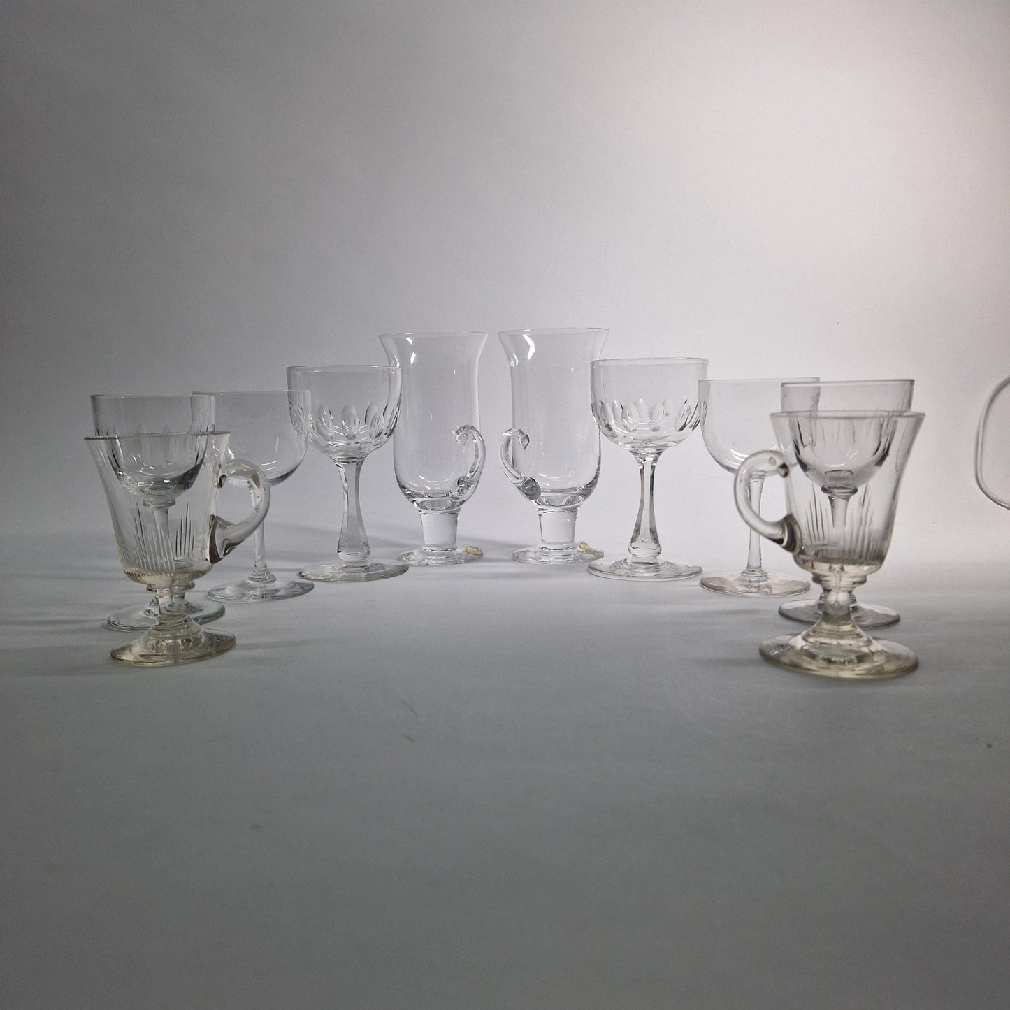 5 Sets of 2 each Assorted Drinking Glasses, 20th Century.