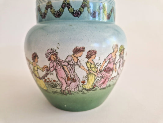 1930s Style Posy Bowl Decorated with Dancing Girls.