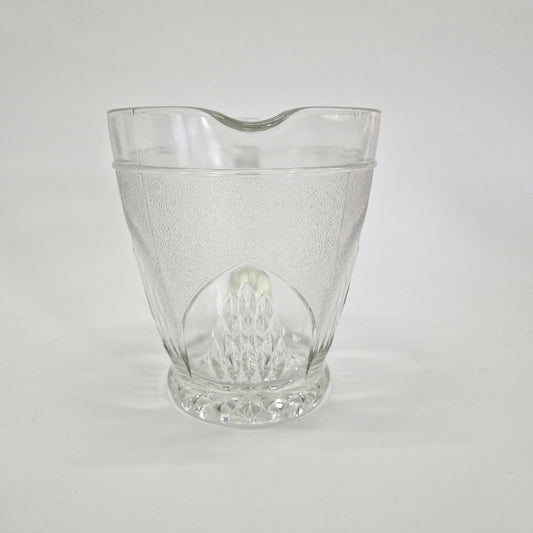 1950s Nordic Glass Jug/Pitcher by Sherdley Ravenhead. Clear and Frosted Molded Glass.