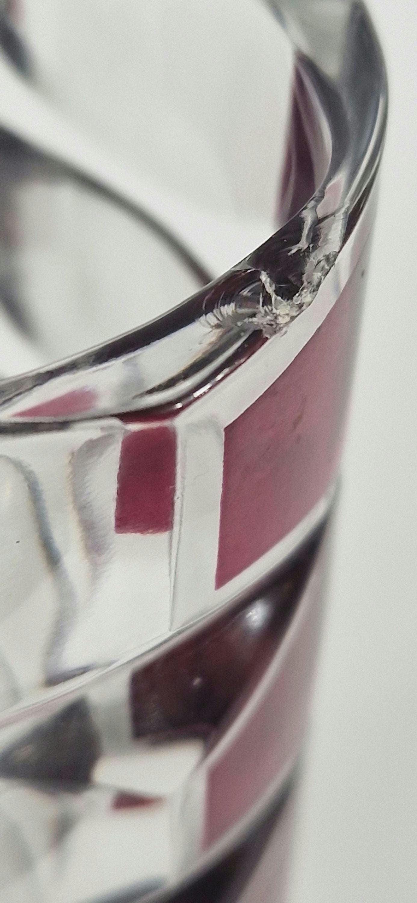 Mid Century Red and Clear  Art Glass Vase. JG Durand, France. c1960s
