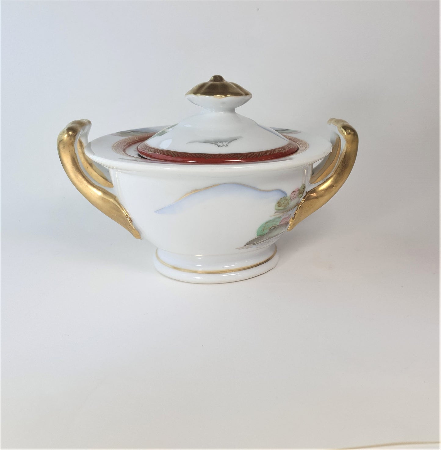 Japanese Sugar Bowl, Mid Century, Kitani, Noritake Style, Vintage, 1960's