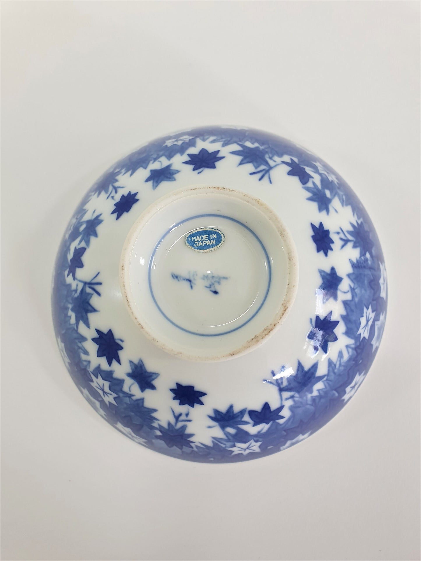 Vintage Japanese Porcelain Rice Bowls: Floral & Maple Leaf Design
