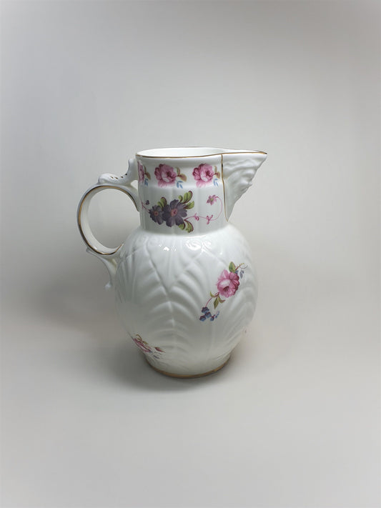 Vintage Coalport Bone China Jug: Mask Head Spout, Floral Design, Gold Rim (c1979)