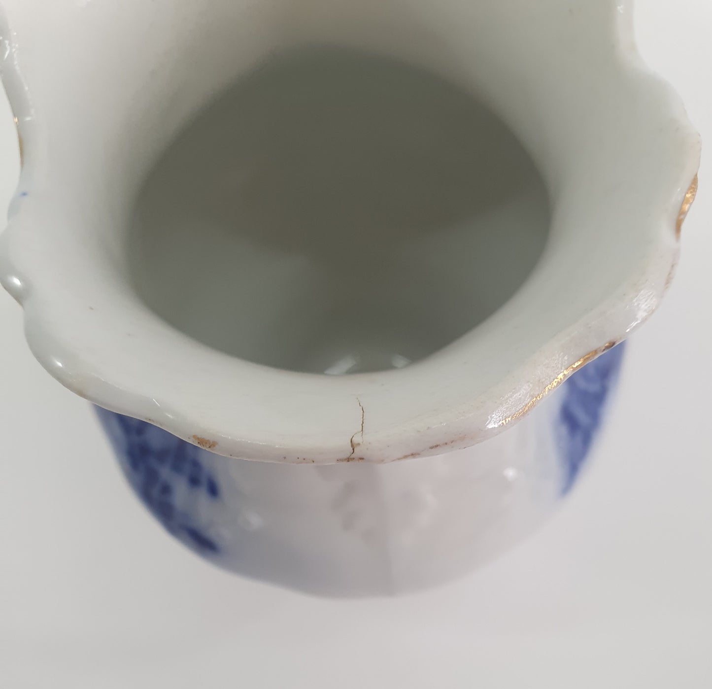 Rare Myotts 'Oriel' Flow Blue Vase or Toothbrush Holder. c1900s