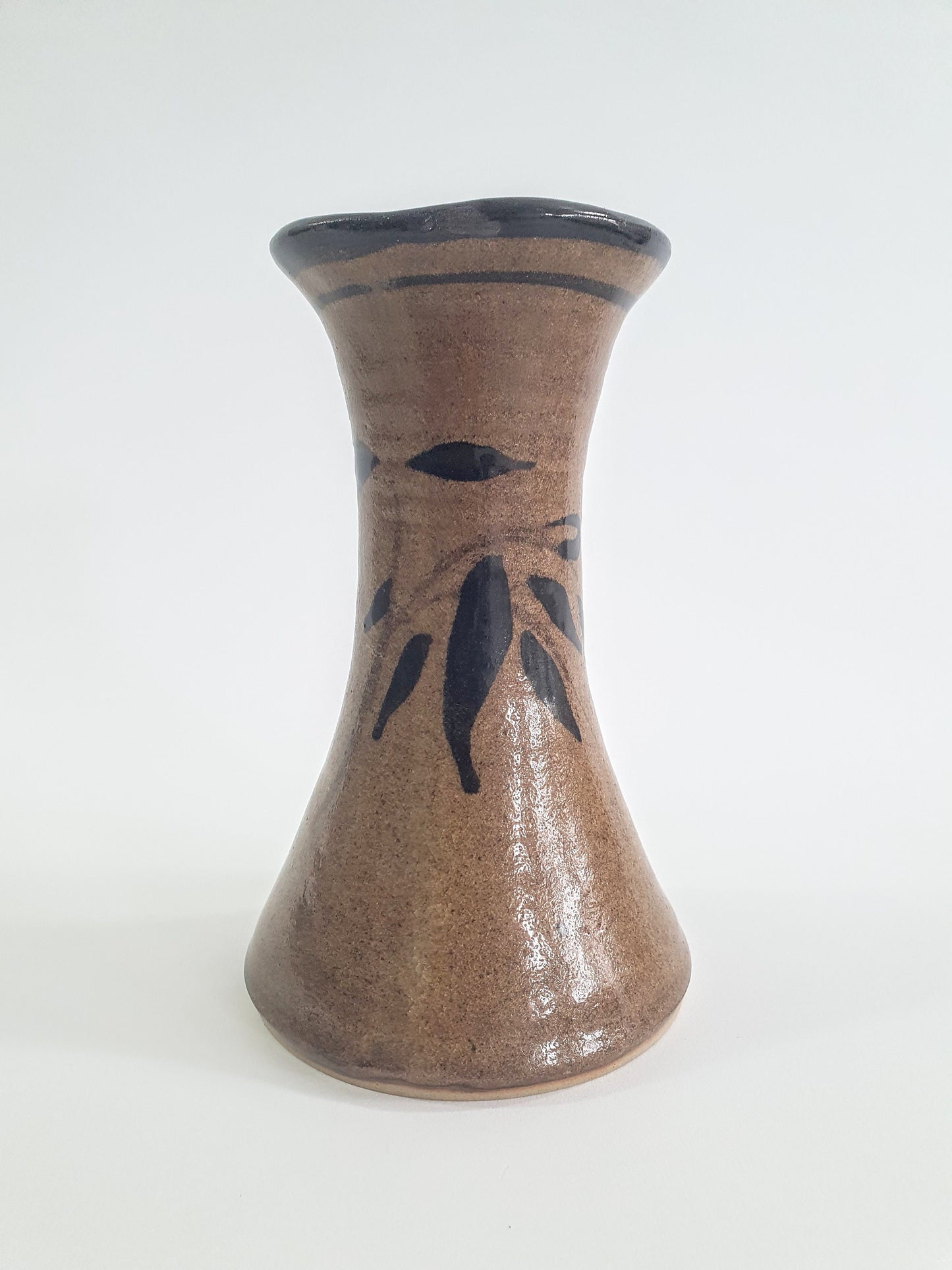 Vintage Jeremy Leach Stoneware Vase: Tenmoku Glaze, Moorlands Pottery