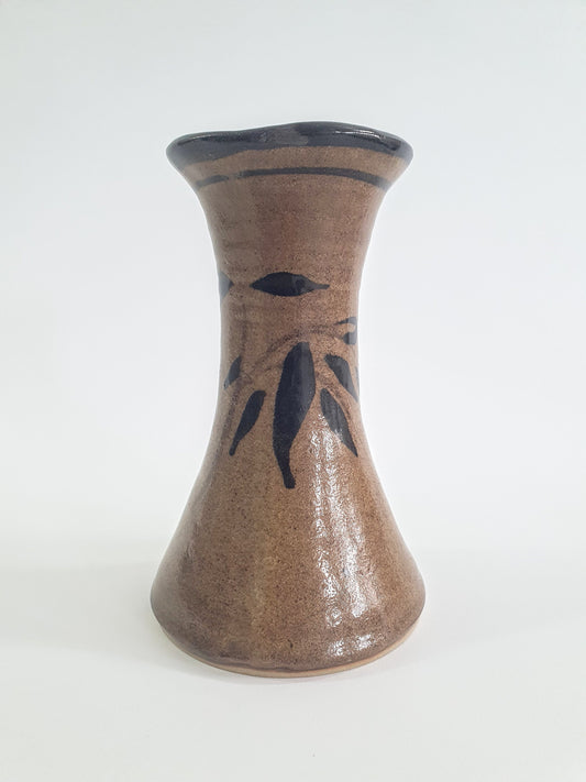 Vintage Jeremy Leach Stoneware Vase: Tenmoku Glaze, Moorlands Pottery