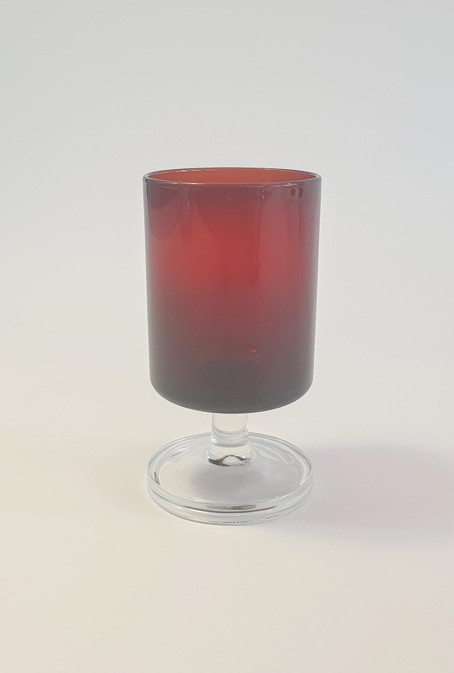 Vintage Ruby Red Luminarc Wine Glasses - Set of 6 French Port Sherry Glasses