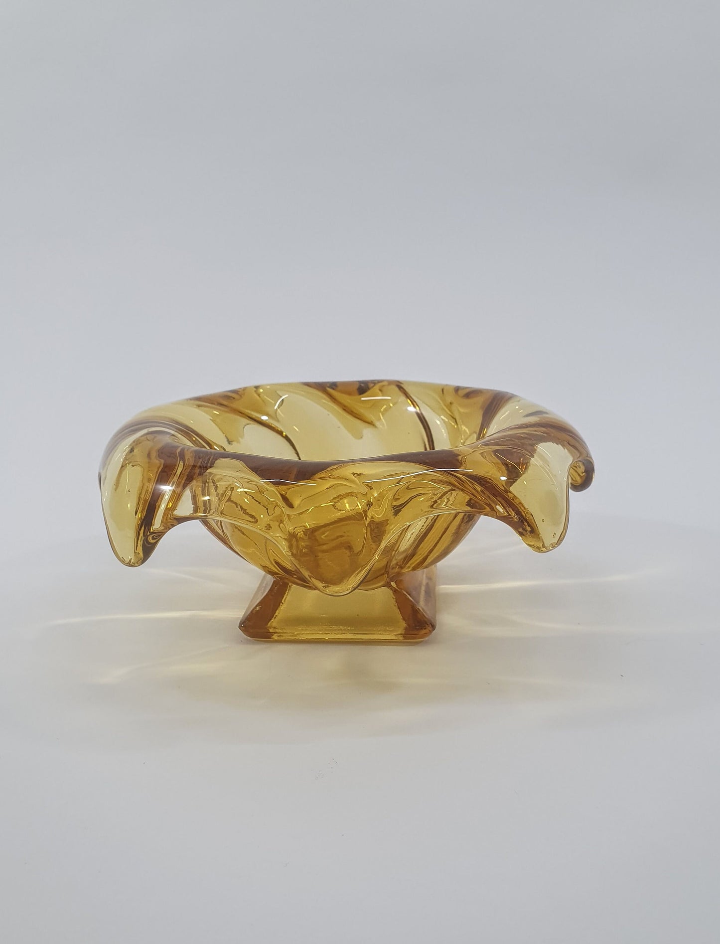 Smoky Amber, Art Deco, Bagley Equinox Glass Posy Vase - 1930s