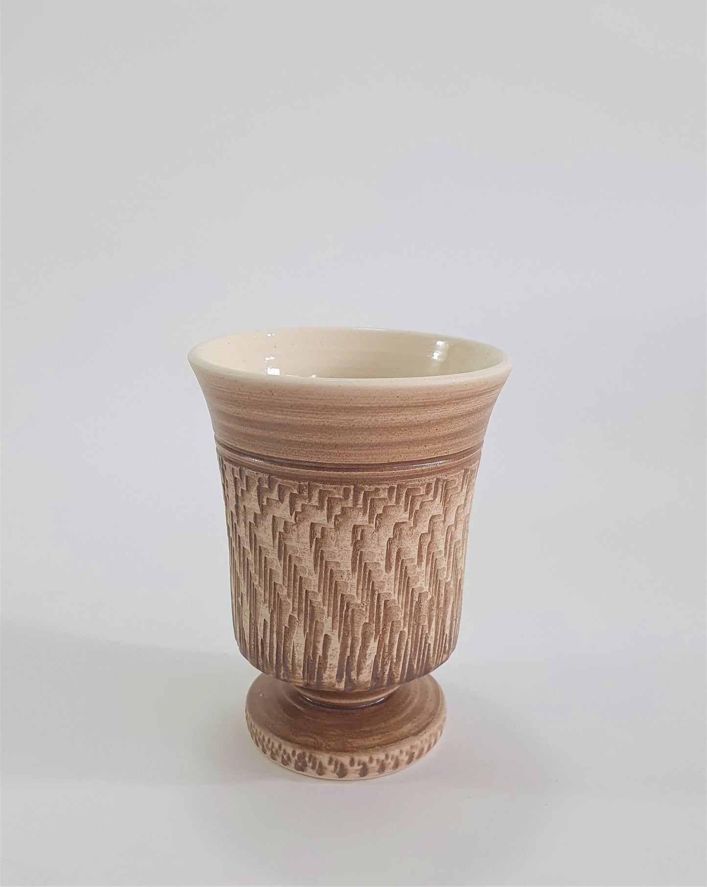 Vintage Tony Bristow Pottery Goblet: British Brutalist Ceramic, Devon