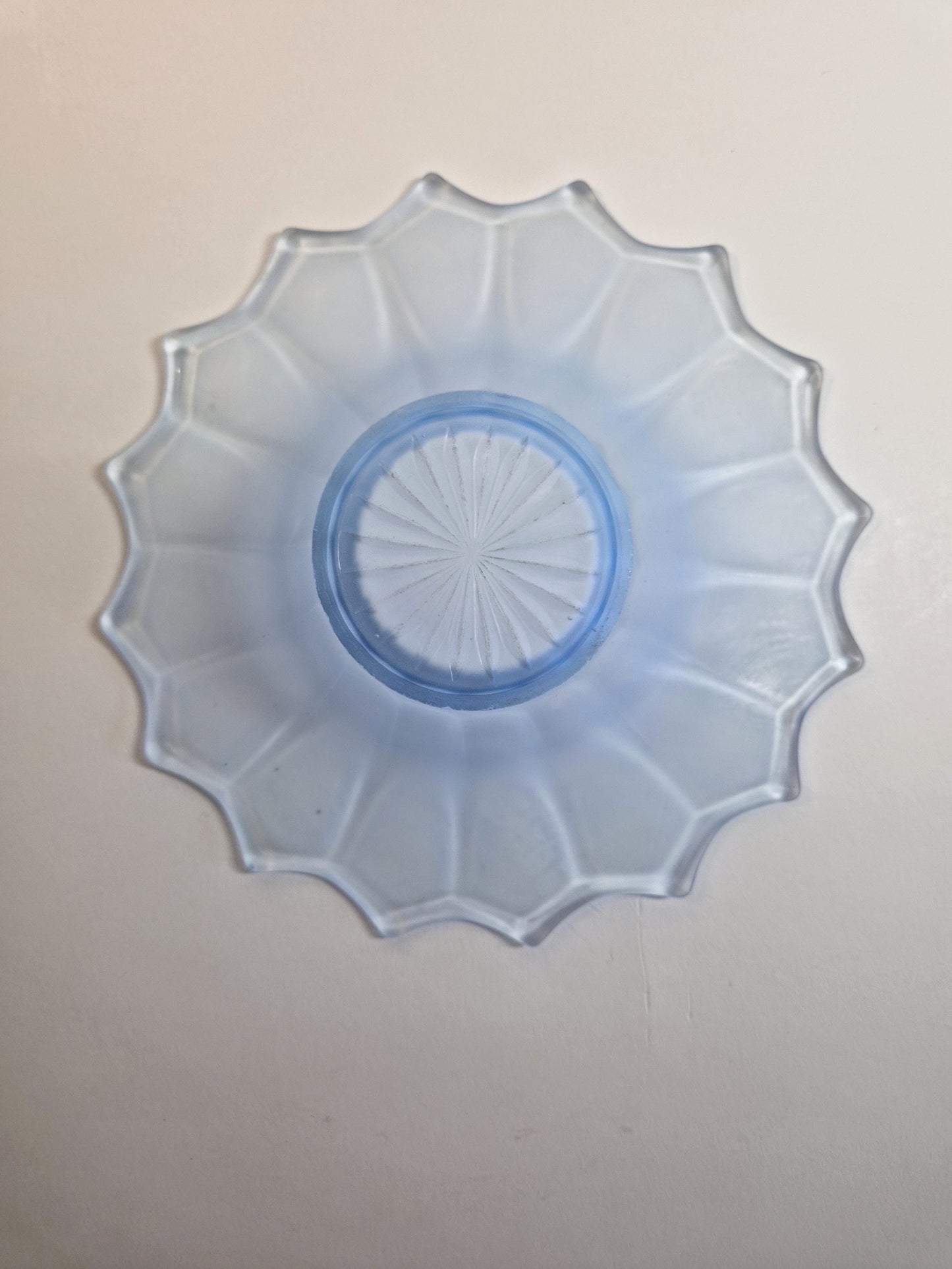 Blue Ankerglas Bernsdorf Frosted Glass Bowl. Art Deco 1937-8