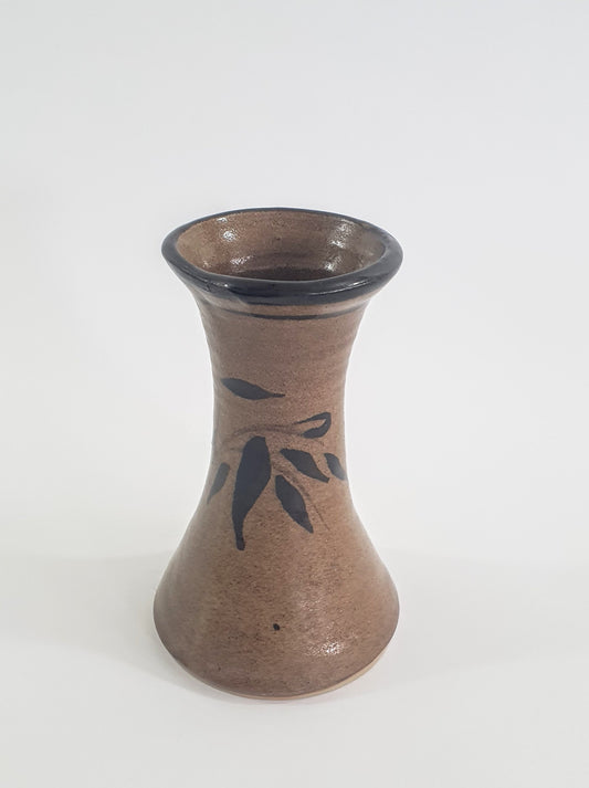 Vintage Jeremy Leach Stoneware Vase: Tenmoku Glaze, Moorlands Pottery