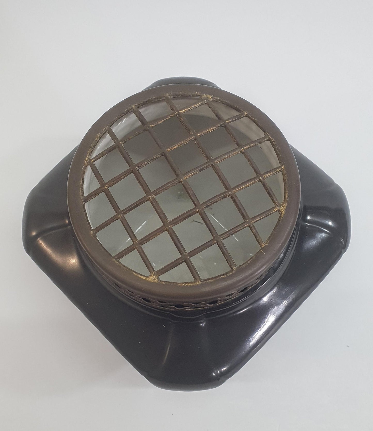 Vintage Art Deco Rose Bowl: Black Soudan JB Posy Bowl, England c1920s