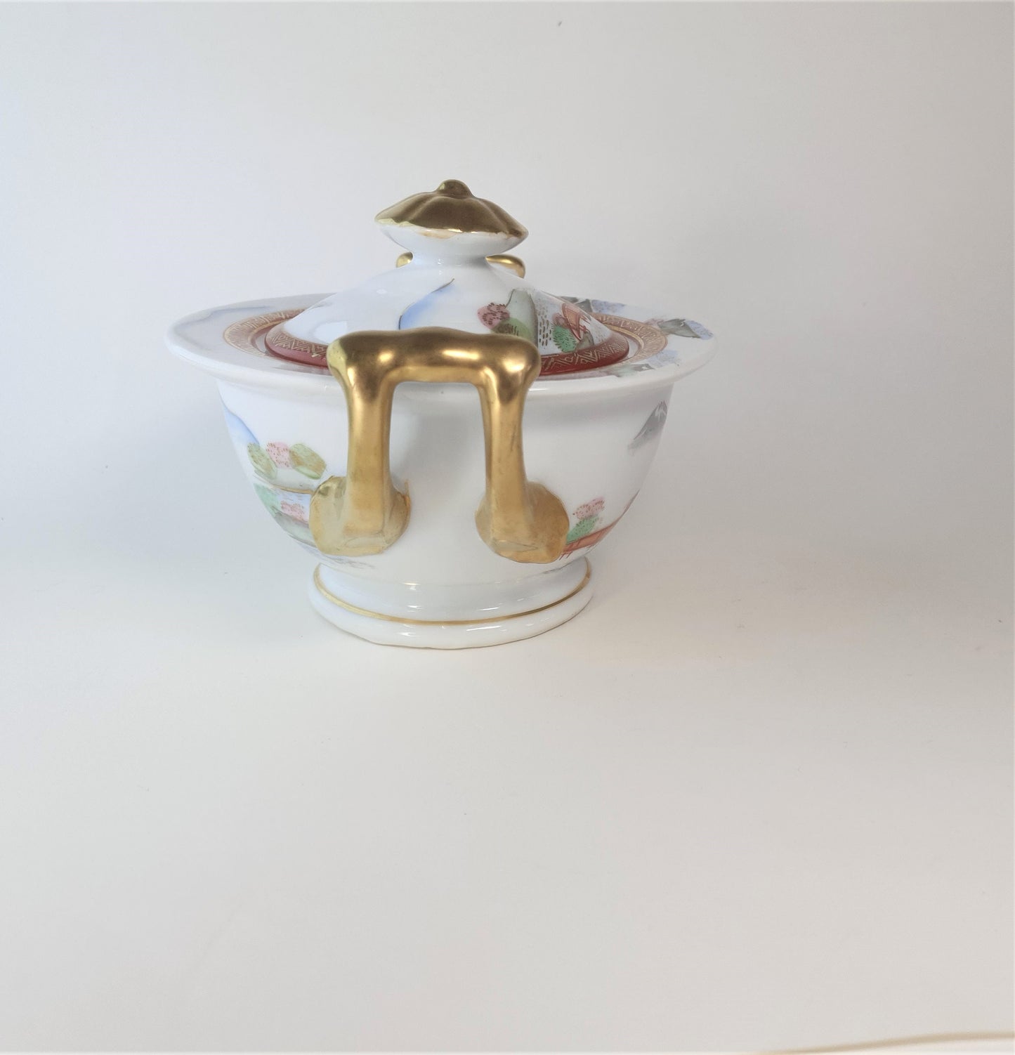 Japanese Sugar Bowl, Mid Century, Kitani, Noritake Style, Vintage, 1960's