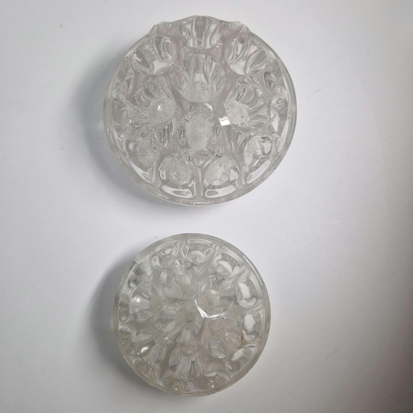 Vintage Clear Glass Florist Frogs. Ideal for Artist Paintbrushes & Pencil Holders