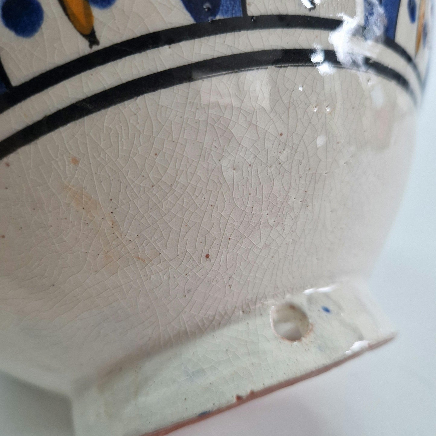 Vintage Safi Bowl: Hand-Painted Moroccan Arabesque Pottery