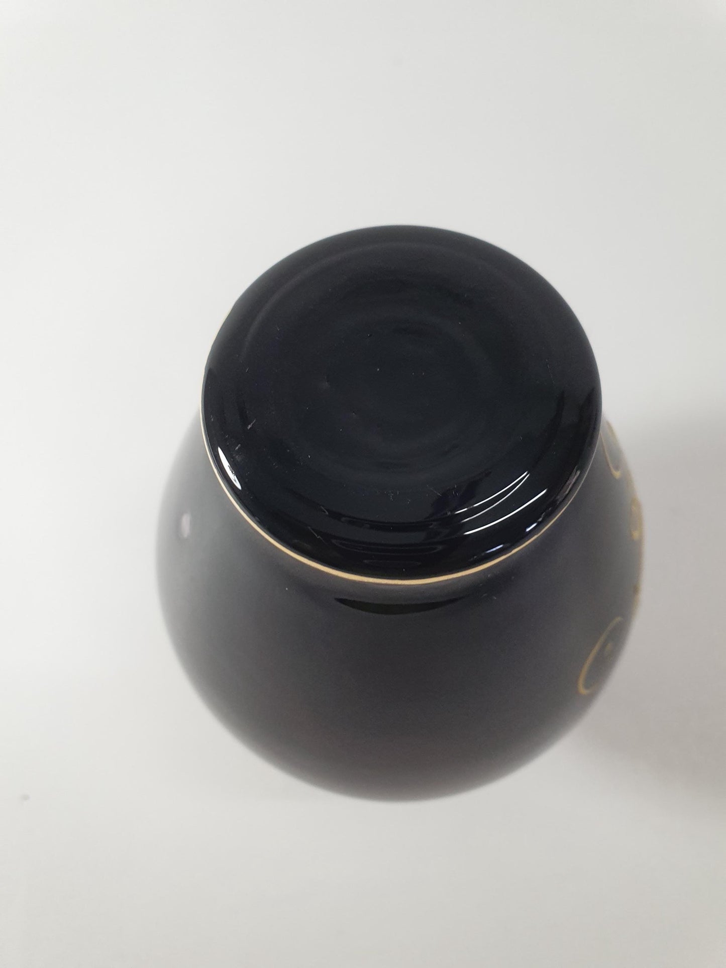 Vintage Bohemian Amethyst Glass Posy Vase with Gold Gilt and Enamelled Flowers. Mid Century
