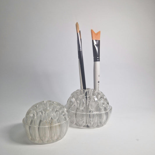 Vintage Clear Glass Florist Frogs. Ideal for Artist Paintbrushes & Pencil Holders