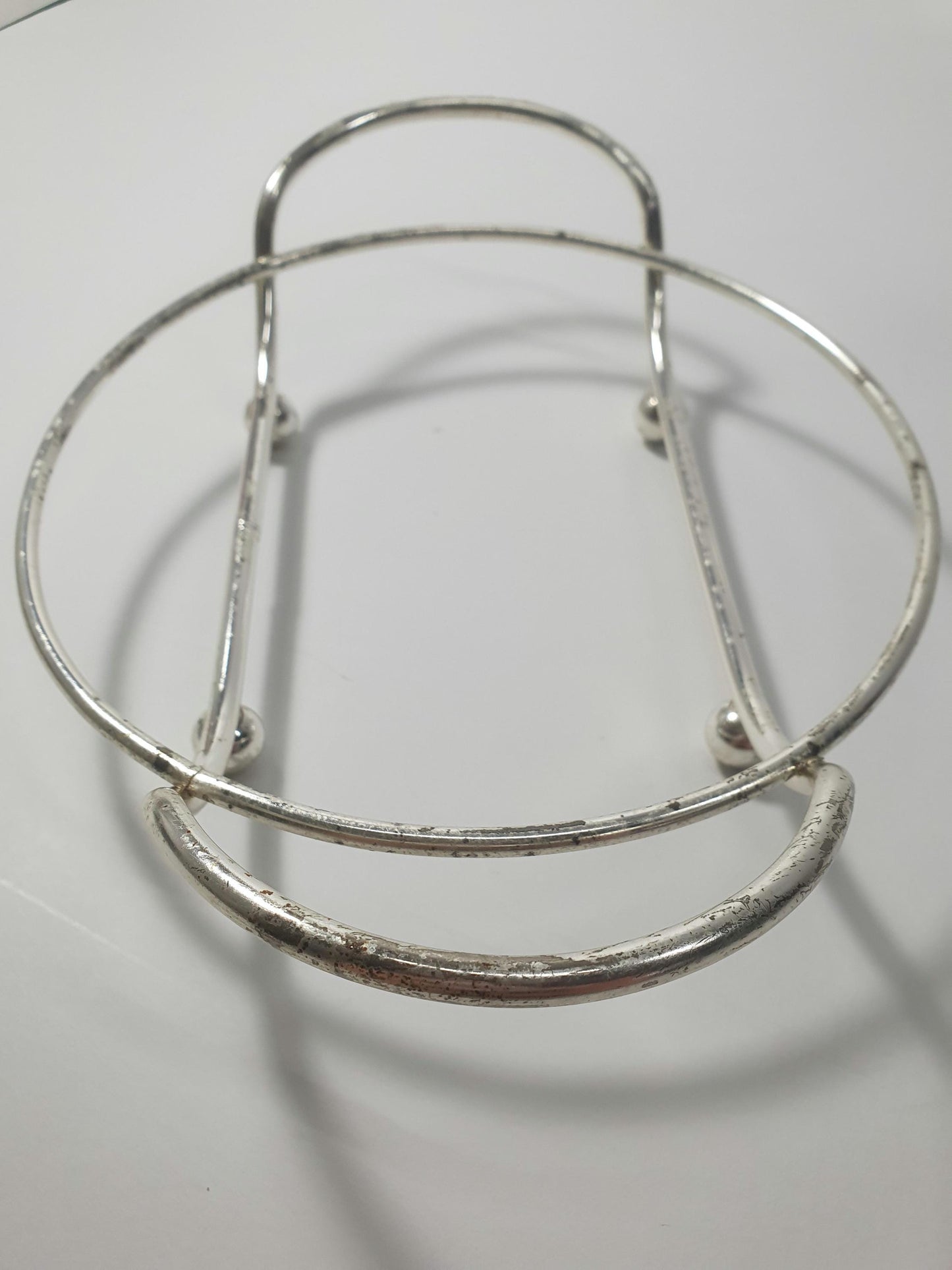 Mid Century Walther Kristallglas Dish with Chrome Serving handles. c 1960/70s