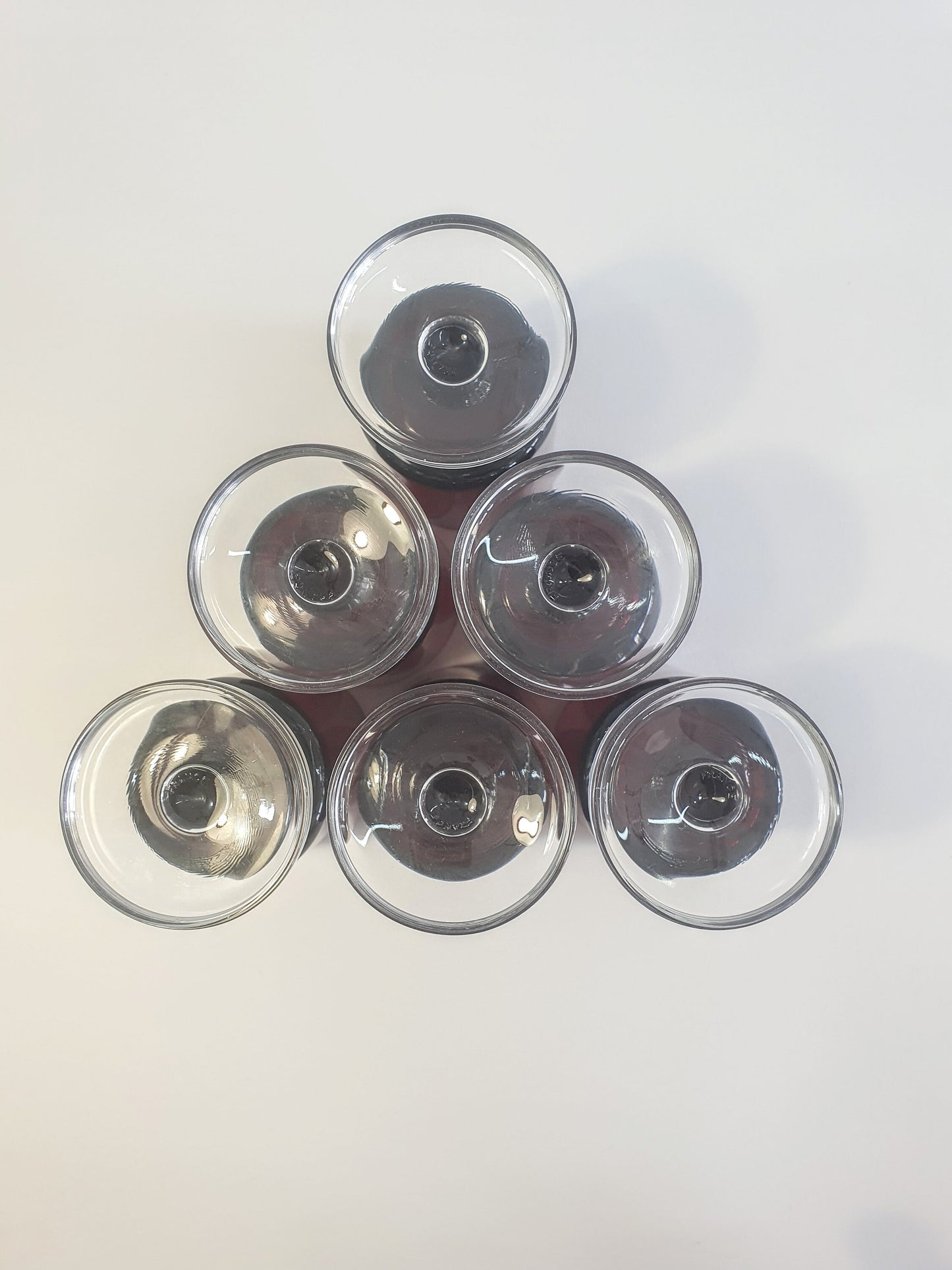 Vintage Ruby Red Luminarc Wine Glasses - Set of 6 French Port Sherry Glasses
