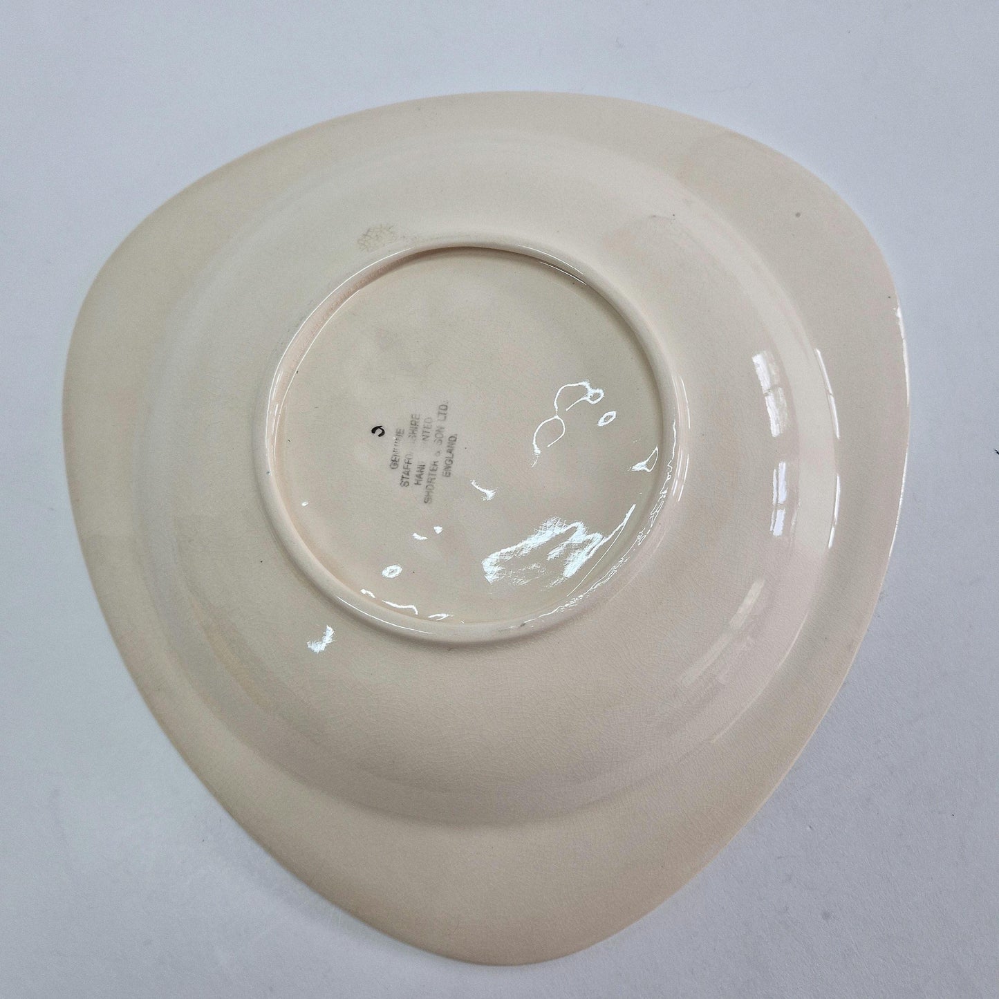 Vintage Shorter & Son, Floral Triangular Plate/shallow dish. c1940-50s