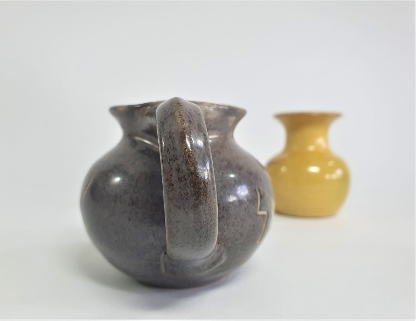 Vintage Fishley Holland Creamer & Cannie Ridge Vase Set
