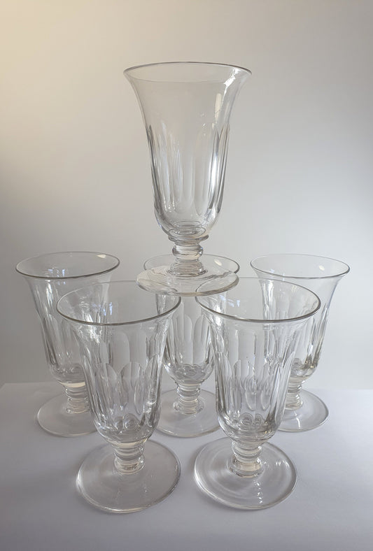 A Rare Set of 6, Antique Cut Lead Crystal Jelly Glasses. Georgian c1820s