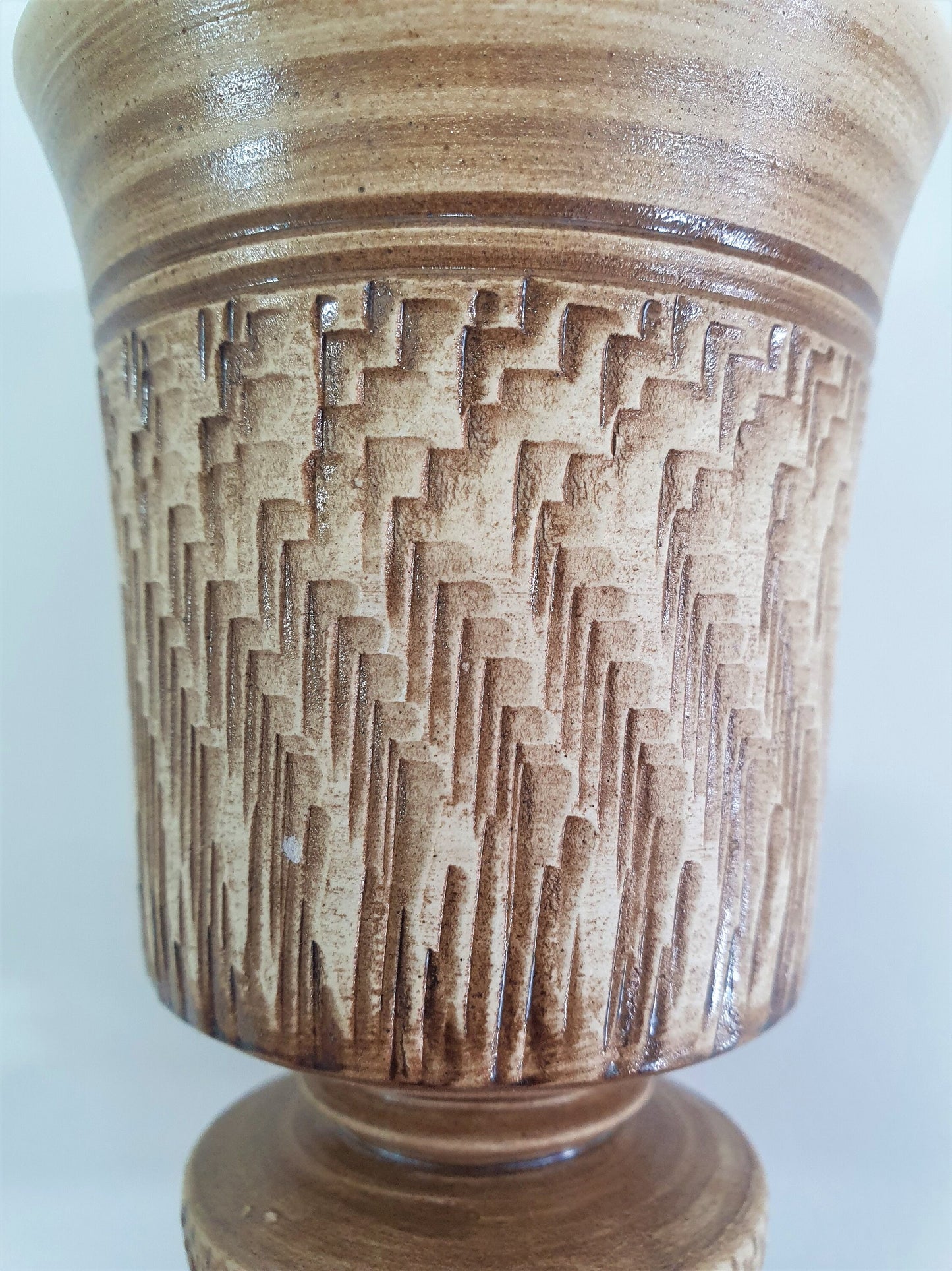 Vintage Tony Bristow Pottery Goblet: British Brutalist Ceramic, Devon