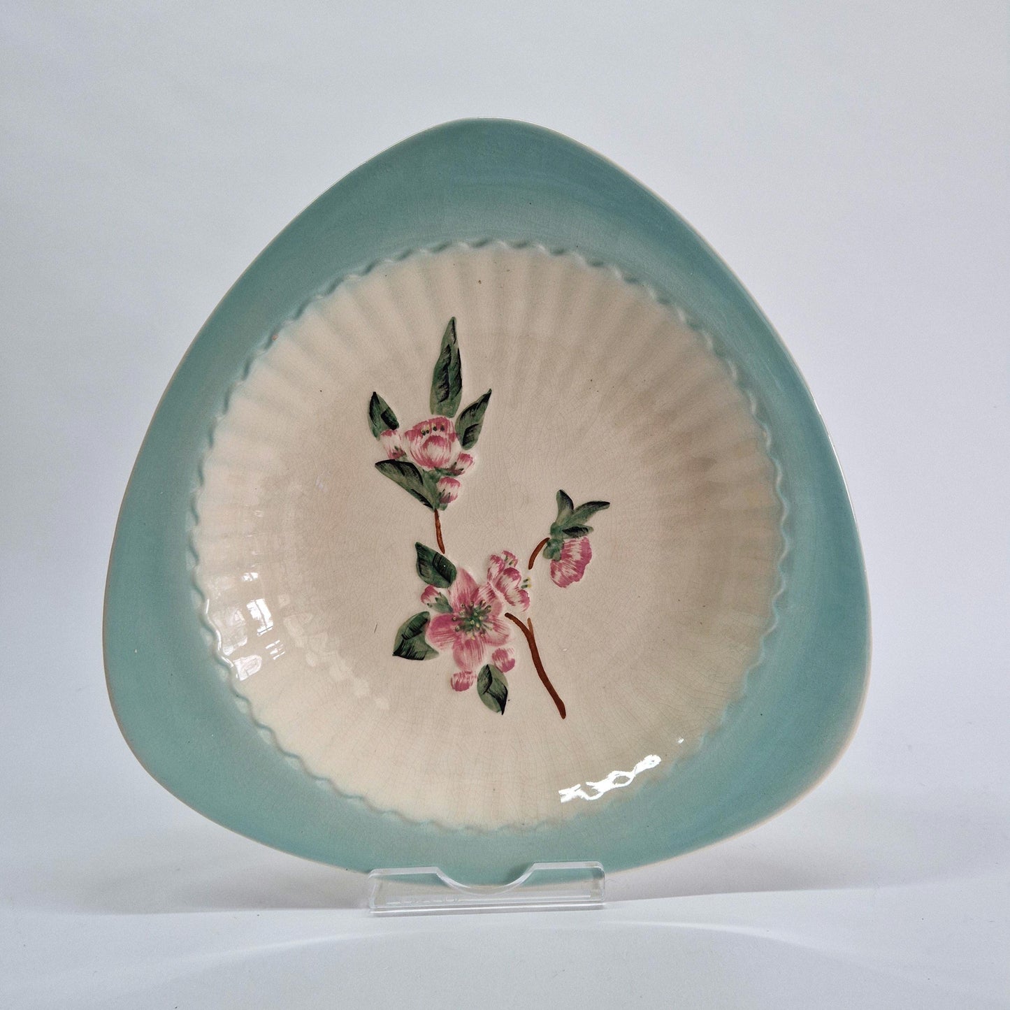 Vintage Shorter & Son, Floral Triangular Plate/shallow dish. c1940-50s