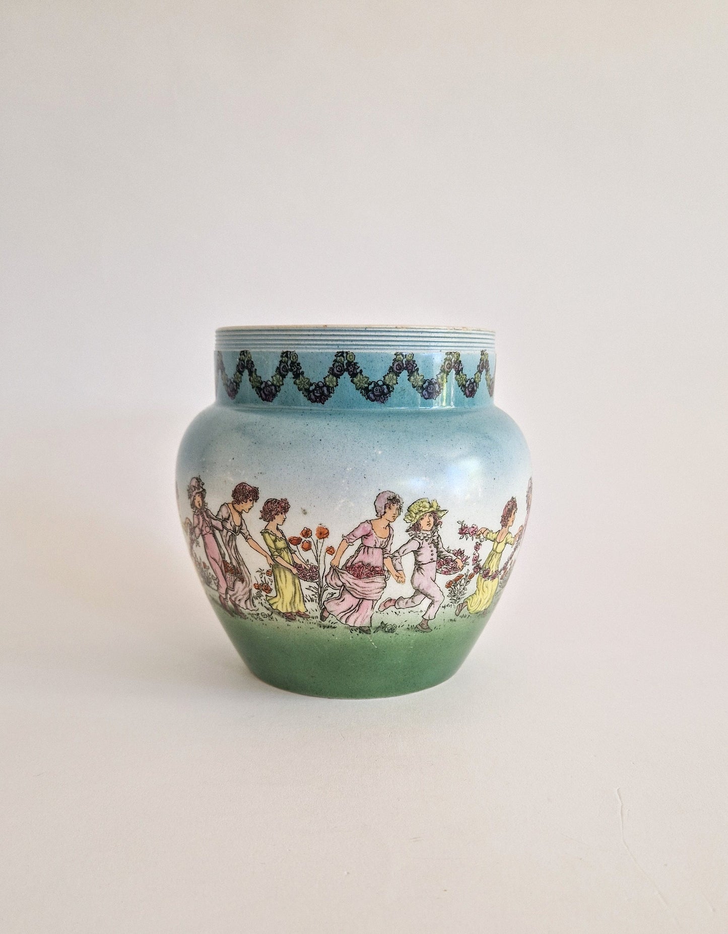 1930s Style Posy Bowl Decorated with Dancing Girls.