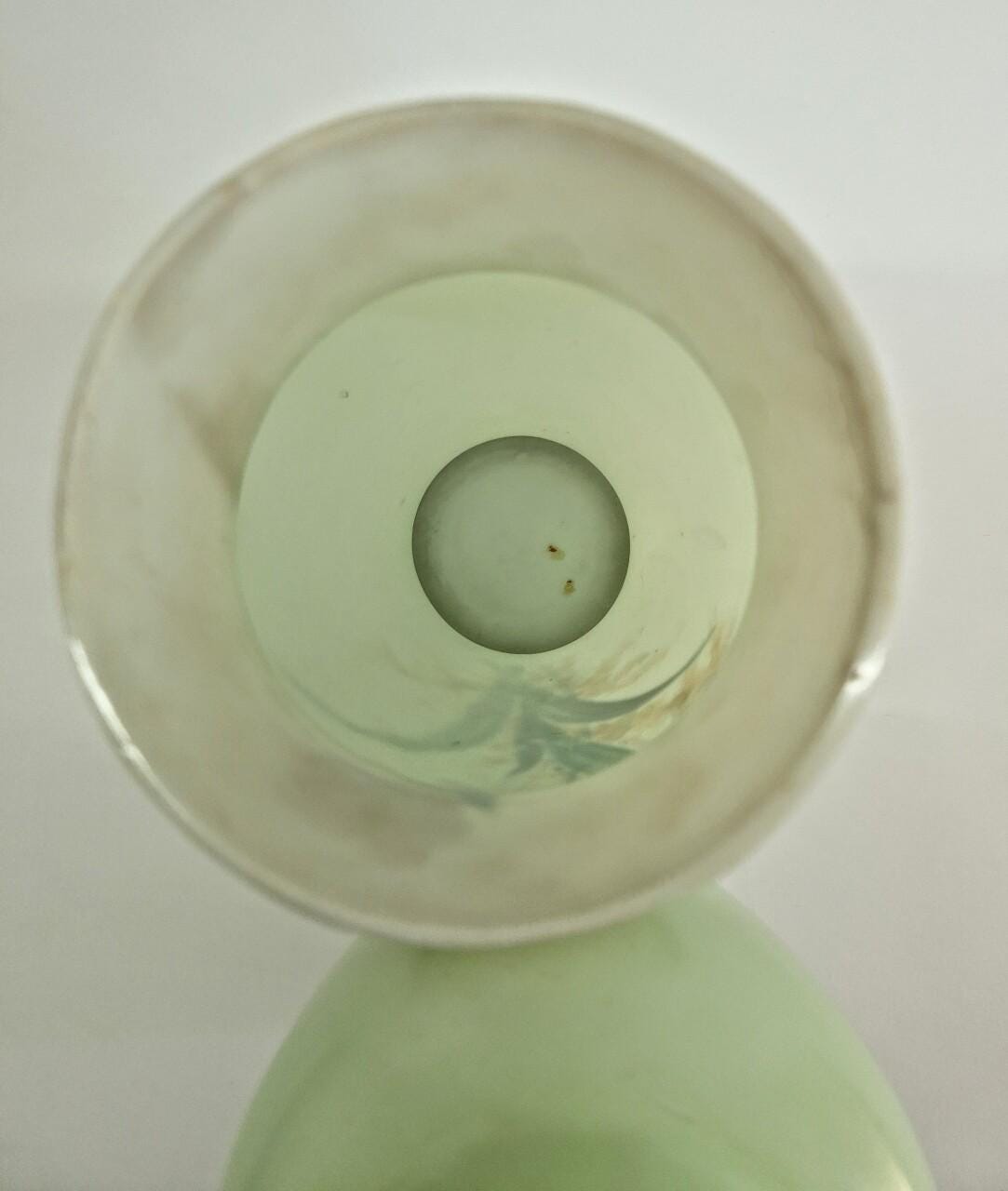 Victorian Opaline Glass Vases: Hand-Painted Floral Decor, 1800s