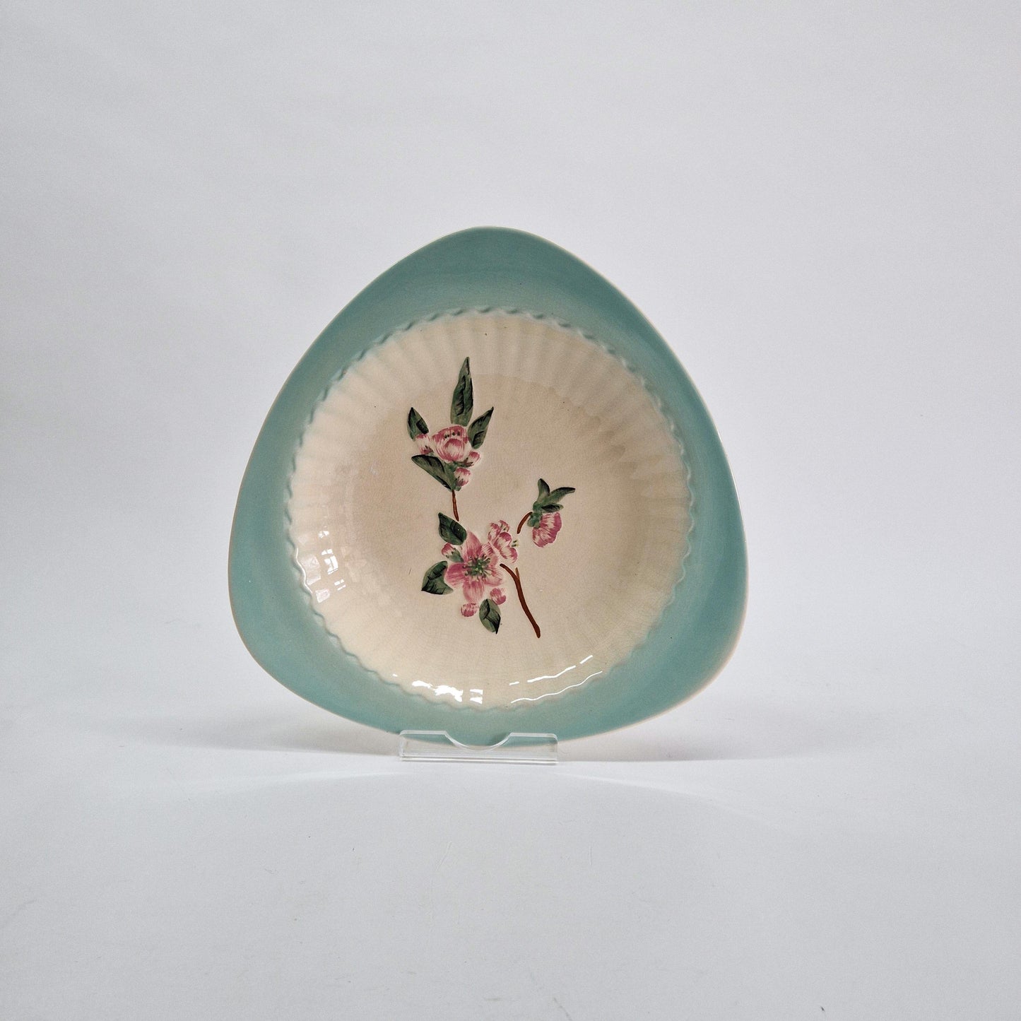 Vintage Shorter & Son, Floral Triangular Plate/shallow dish. c1940-50s