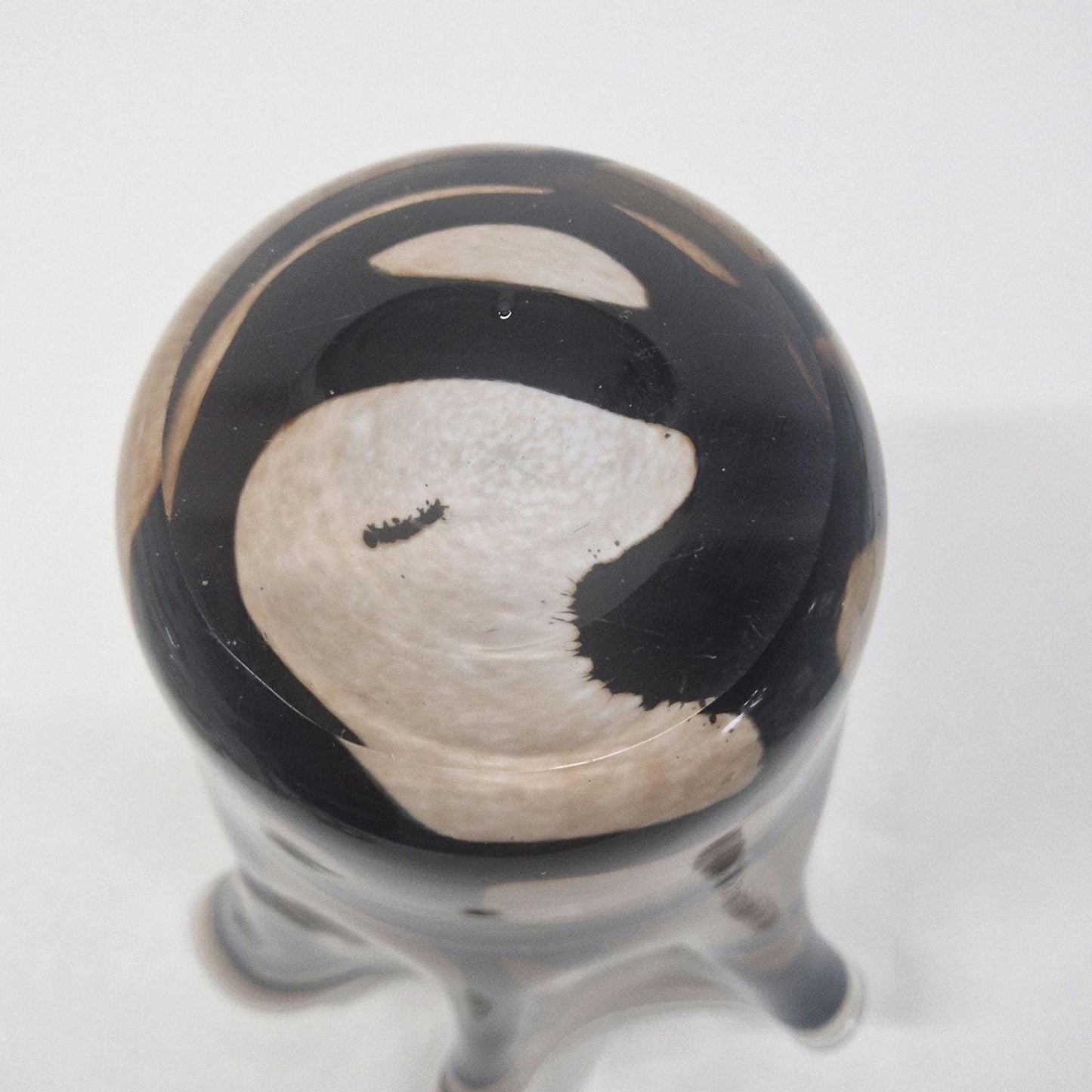Contemporary Krosno Glass, Brown and Beige Handerchief Vase.  c1980