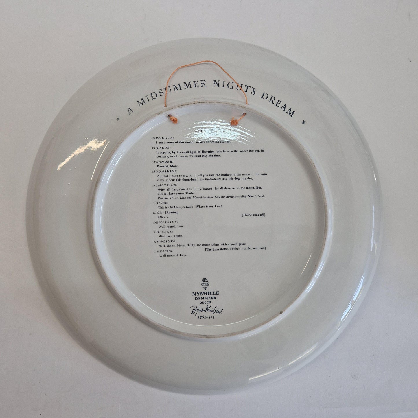 Vintage Bjørn Wiinblad 'Midsummer Night's Dream' Wall Platter, Nymölle Denmark