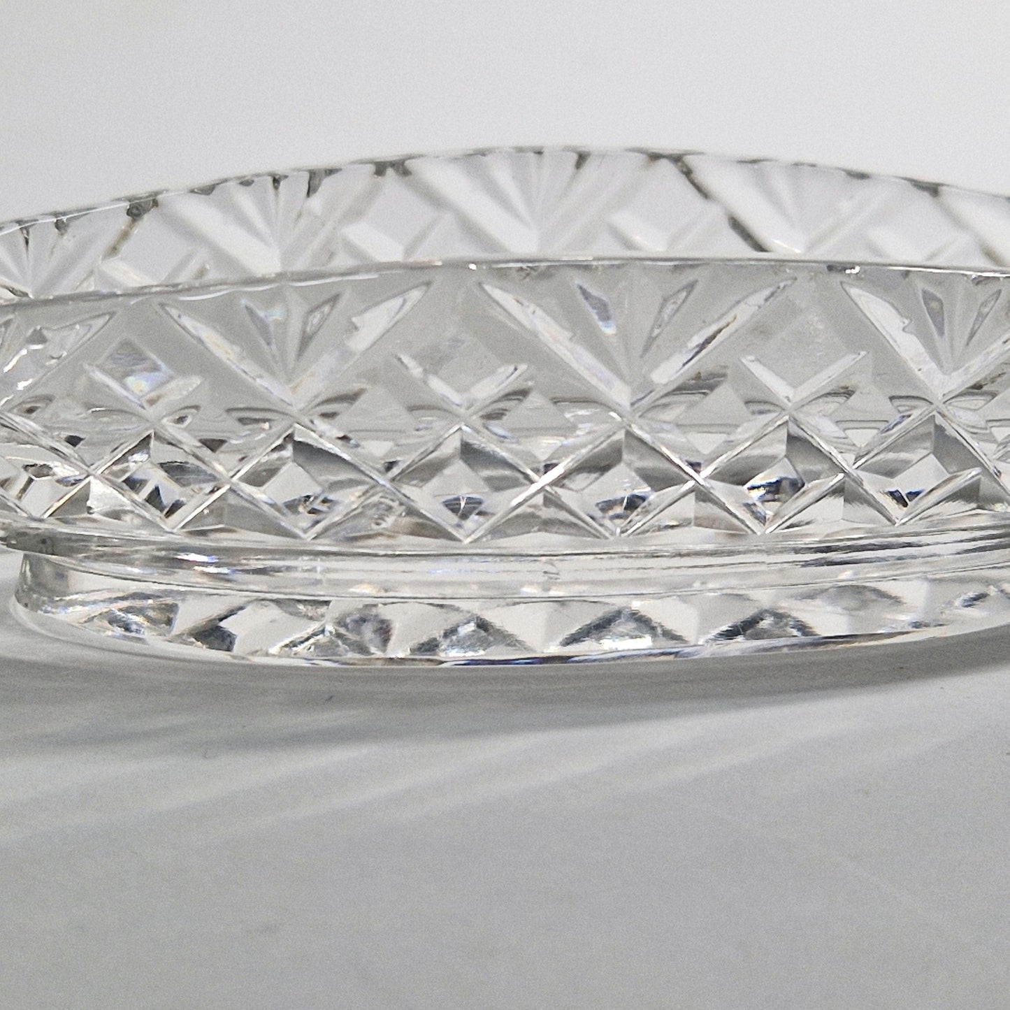 Inspired by Nordic Vikings. Small Crystal Cut Glass Trinket dish. Late 20th Century.