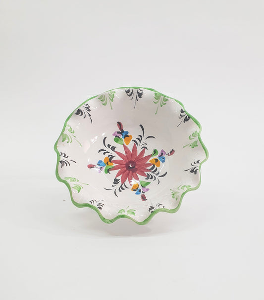 Vintage Trinket Dish with Flowers from Vestal Pottery, Portugal. c1980's