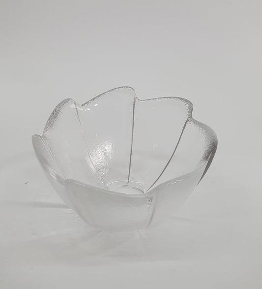 Dartington Crystal Bowl: Vintage Wave Rim Glass Bowl, c1980s