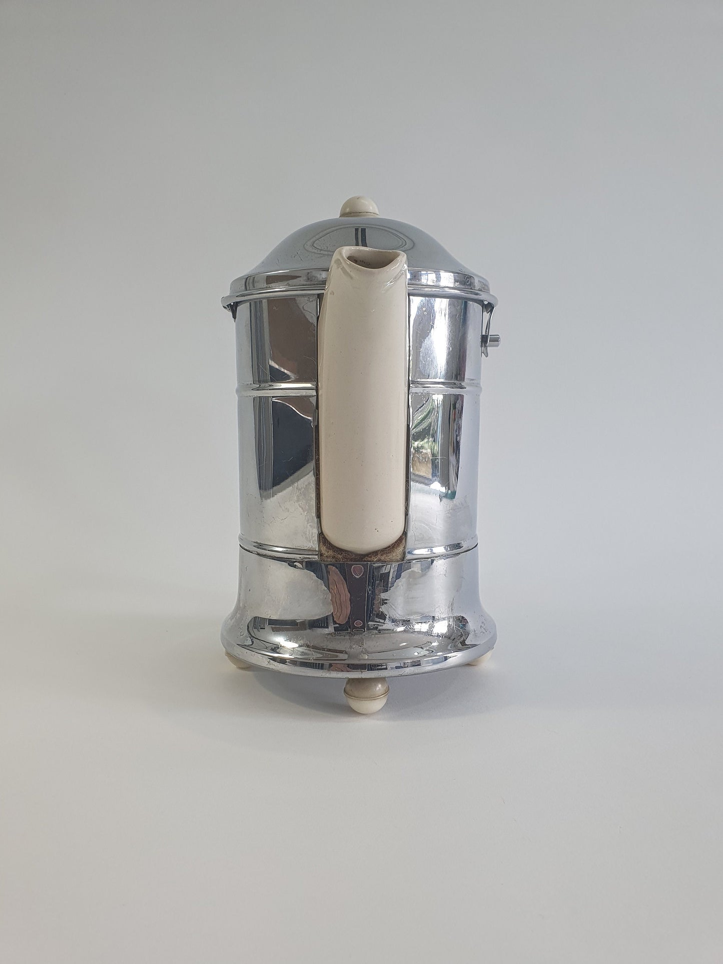 Vintage Ever-Hot Tea or Coffee Pot with Chrome and Thermal Insulated Cover.  c1950s
