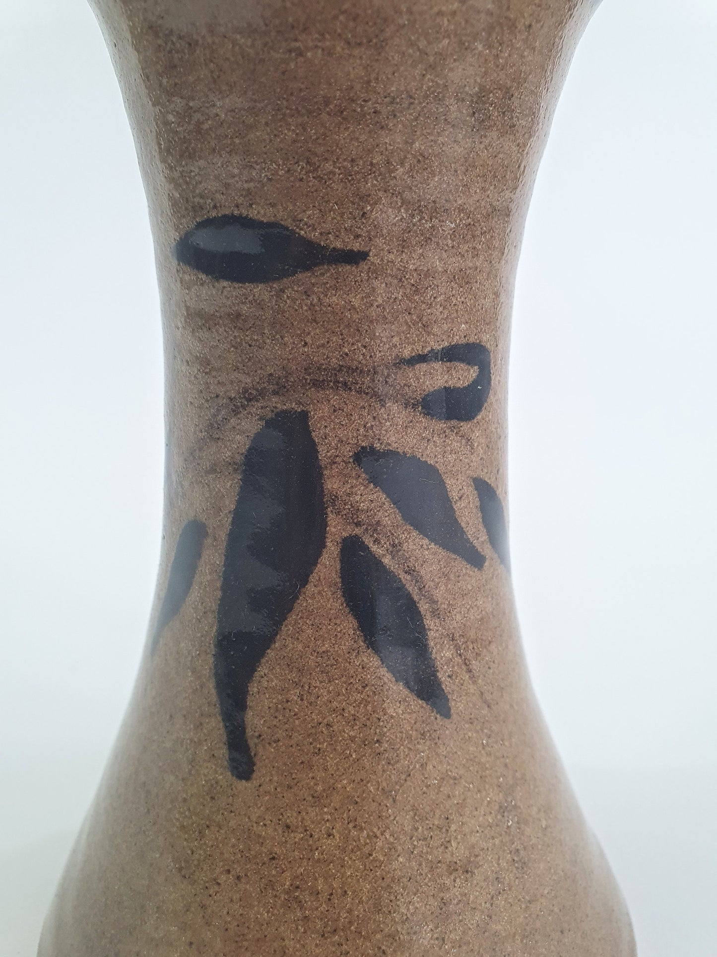 Vintage Jeremy Leach Stoneware Vase: Tenmoku Glaze, Moorlands Pottery