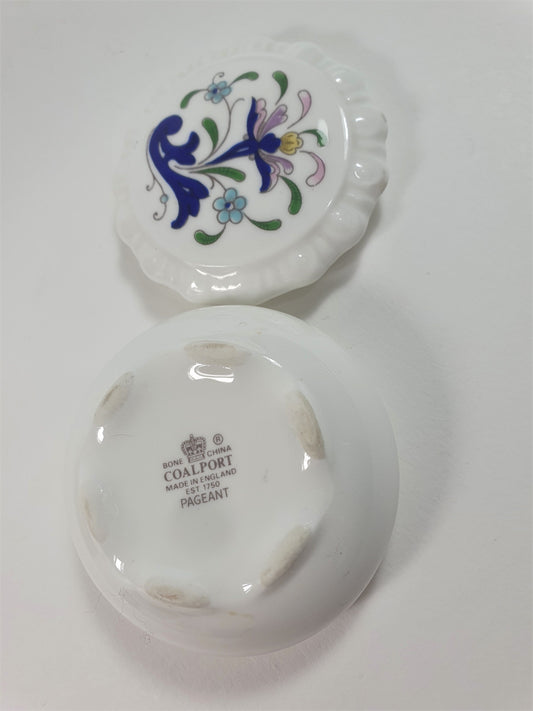 Coalport 'Pageant' Porcelain Pill Box: Floral Trinket Pot, 1970s Collectible