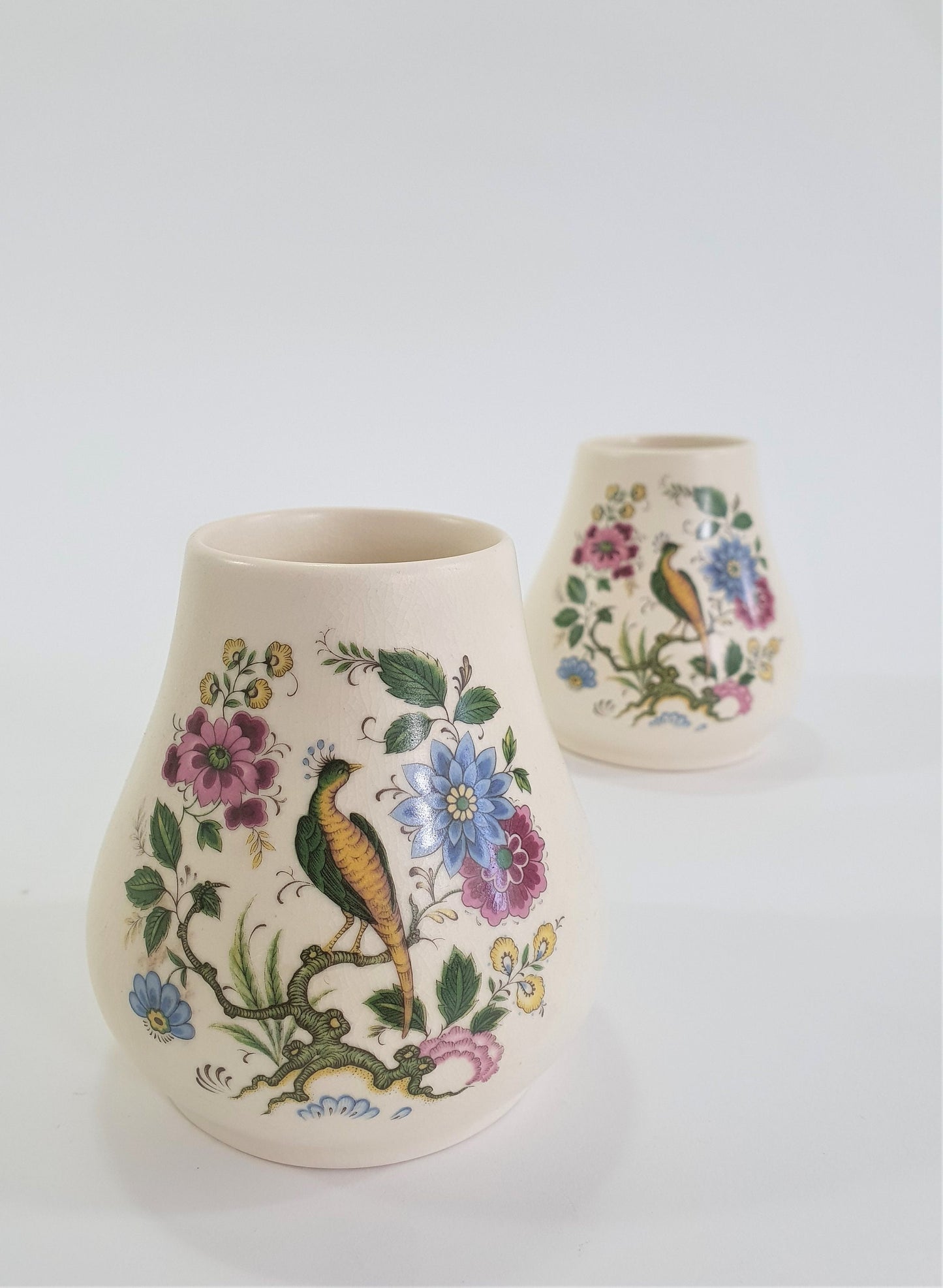 Vintage Purbeck Pottery Bird of Paradise Vases, 1970s Pair