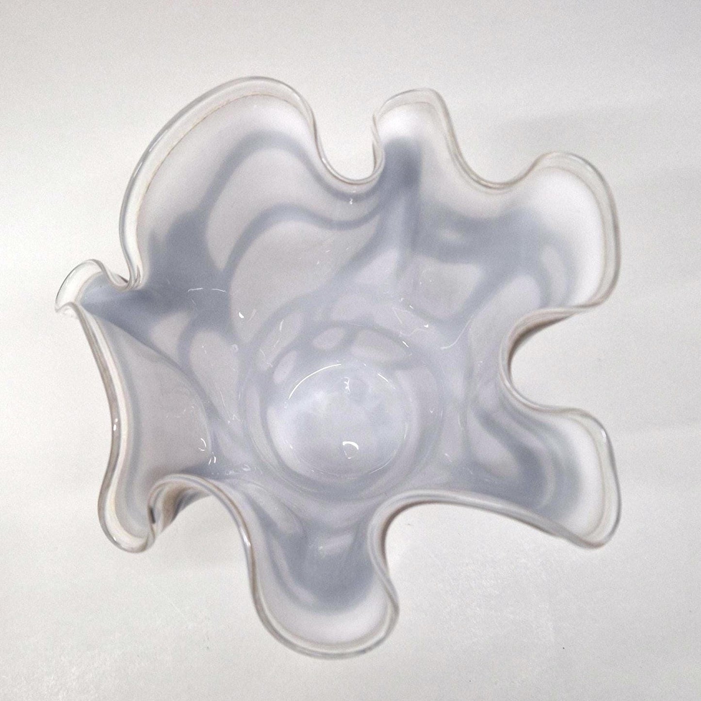 Contemporary Krosno Glass, Brown and Beige Handerchief Vase.  c1980
