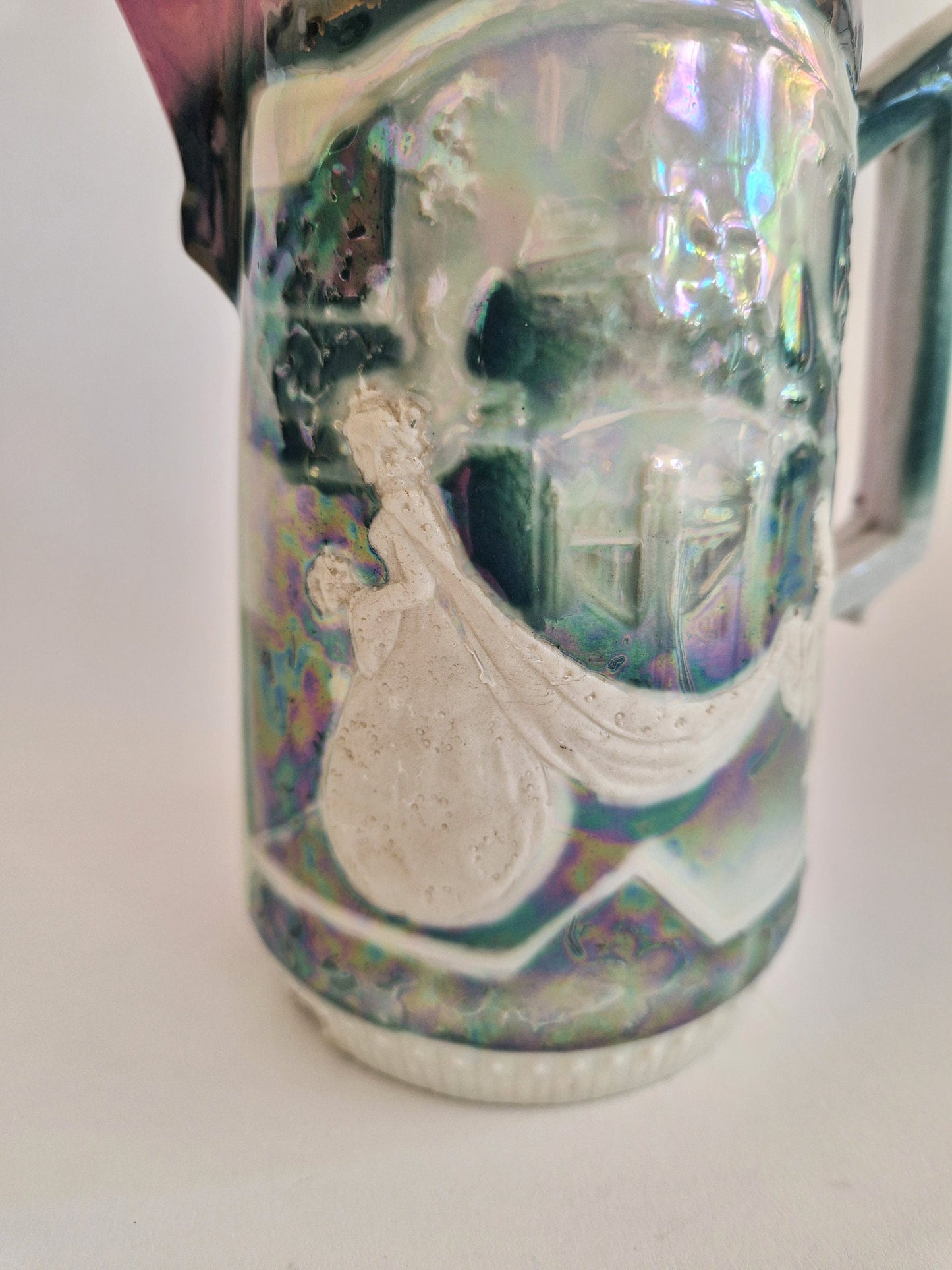 1900s Lustre Ware Jug: Bride & Pageboy Wedding Décor. c1900