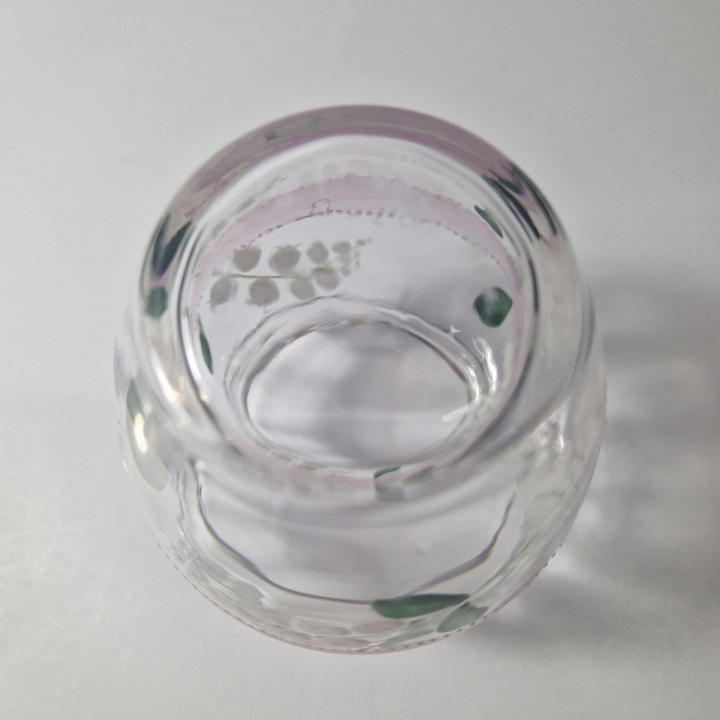 Vintage Lily of the Valley Glass Jam Jar with Silver Lid & Spoon